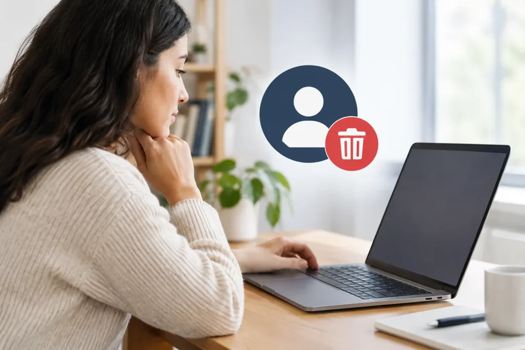 Person submitting a Bankrate account closure and data deletion request